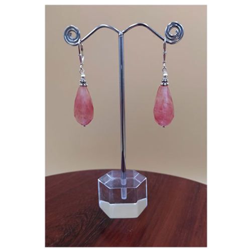boucle oreilles grandes gouttes en quartz cherryl